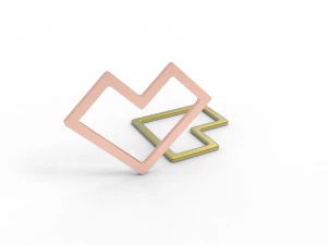 Square wire heart pendant 3D Print Model