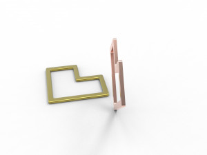 Square wire heart pendant 3Dプリントモデル