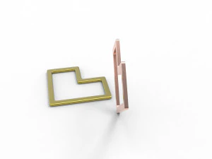 Square wire heart pendant 3D Print Model