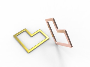 Square wire heart pendant 3Dプリントモデル