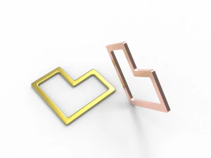 Square wire heart pendant 3D Print Model