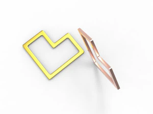 Square wire heart pendant 3D Print Model