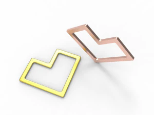 Square wire heart pendant 3D Print Model