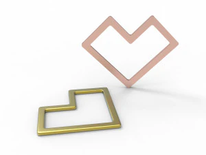Square wire heart pendant 3D Print Model
