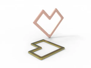 Square wire heart pendant 3D Print Model