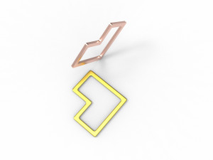 Square wire heart pendant 3Dプリントモデル