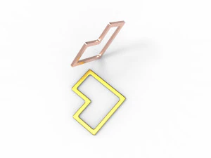 Square wire heart pendant 3D Print Model