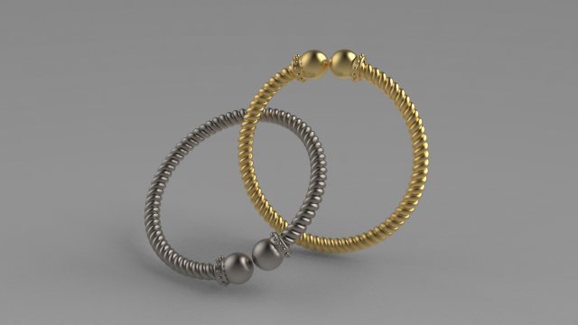 Twisted baby bangle 3D Print Model .c4d .max .obj .3ds .fbx .stl .blend 