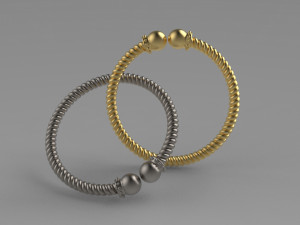 Twisted baby bangle 3D Print Model