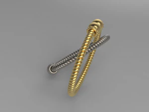 Twisted baby bangle 3D Print Model