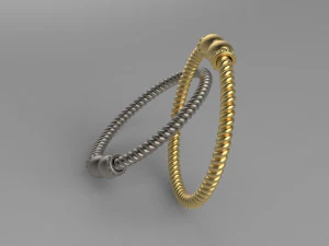 Twisted baby bangle 3D Print Model