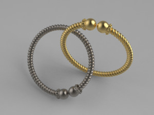 Twisted baby bangle 3D Print Model