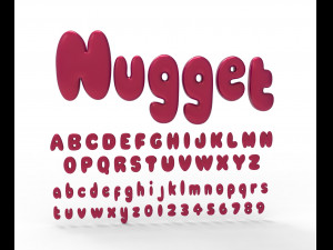 Nugget Alphabet and numbers Model 3D