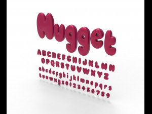 Nugget Alphabet and numbers Model 3D