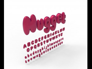 Nugget Alphabet and numbers Model 3D