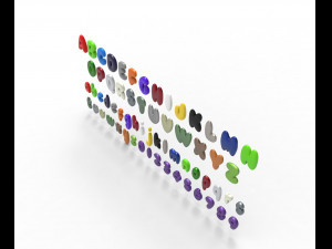 Nugget Alphabet and numbers Model 3D