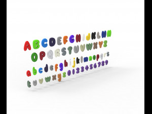 Nugget Alphabet and numbers Model 3D