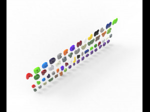 Nugget Alphabet and numbers Model 3D