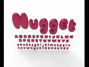 Nugget Alphabet and numbers Model 3D