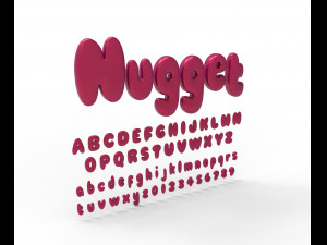 Nugget Alphabet and numbers Model 3D
