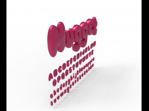 Nugget Alphabet and numbers Model 3D