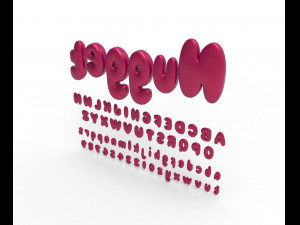 Nugget Alphabet and numbers Model 3D
