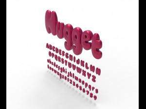 Nugget Alphabet and numbers Model 3D