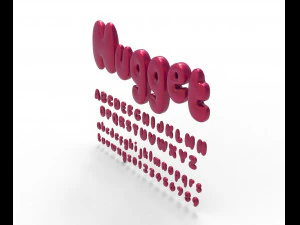 Nugget Alphabet and numbers 3D Model