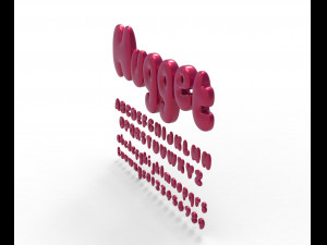 Nugget Alphabet and numbers Model 3D