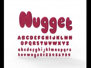 Nugget Alphabet and numbers Model 3D