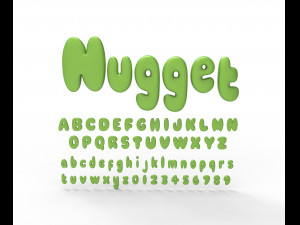 Nugget Alphabet and numbers Model 3D