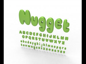 Nugget Alphabet and numbers Model 3D