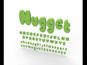 Nugget Alphabet and numbers 3D Model