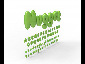 Nugget Alphabet and numbers Model 3D