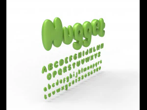 Nugget Alphabet and numbers 3D Model