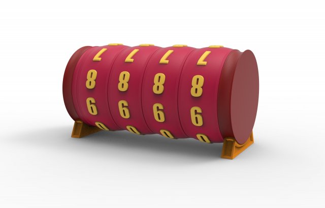 Combination cylindrical lock 3D Baskı Modeli .c4d .max .obj .3ds .fbx .stl .blend 