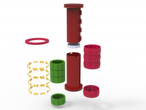 Combination cylindrical lock 3D Baskı Modeli