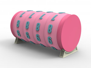 Combination cylindrical lock 3D Baskı Modeli