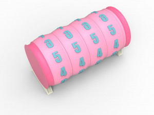 Combination cylindrical lock 3D Baskı Modeli