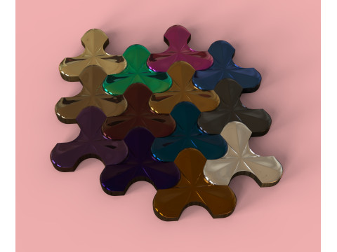 Deltoid mosaic 3Dプリントモデル