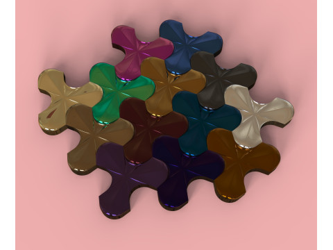 Deltoid mosaic 3Dプリントモデル