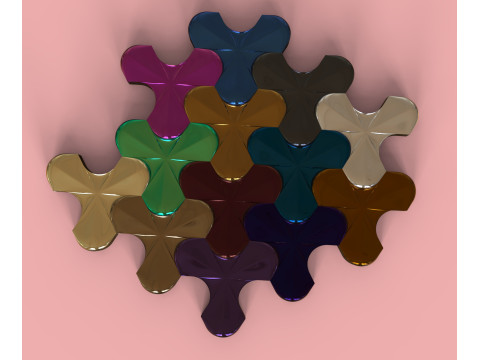 Deltoid mosaic 3Dプリントモデル