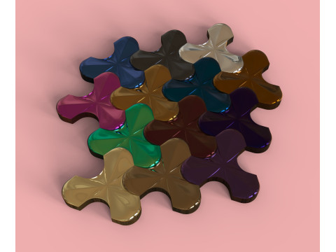 Deltoid mosaic 3Dプリントモデル