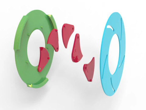 Sharp edges Iris diaphragm 3D Print Model