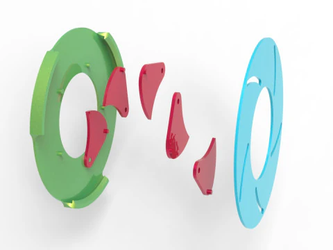 Sharp edges Iris diaphragm 3D Print Model