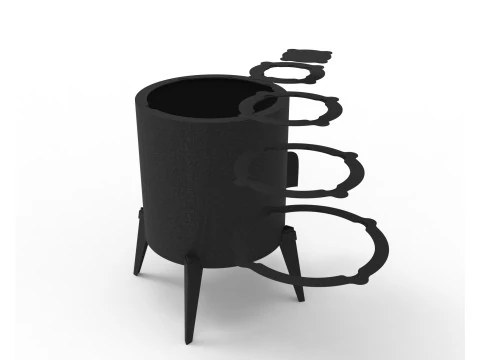 Wood-Burning Stove Sheet Metal Fabrication Design DXF DWG 3D Files 3D Print Model