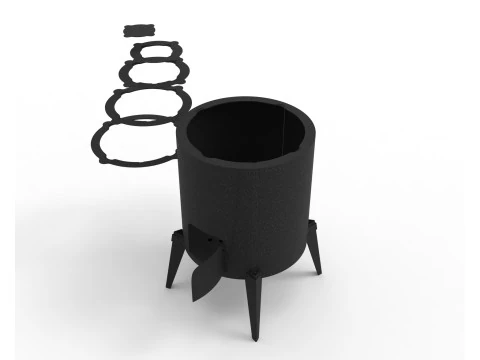 Wood-Burning Stove Sheet Metal Fabrication Design DXF DWG 3D Files 3D Print Model