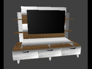 television with unit 3D Model
