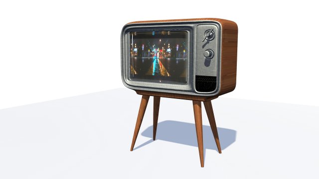 retro vintage old television set Modello 3D .c4d .max .obj .3ds .fbx .stl .blend 