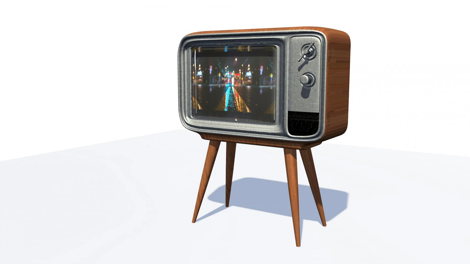 retro vintage old television set 3D Model .c4d .max .obj .3ds .fbx .stl .blend 